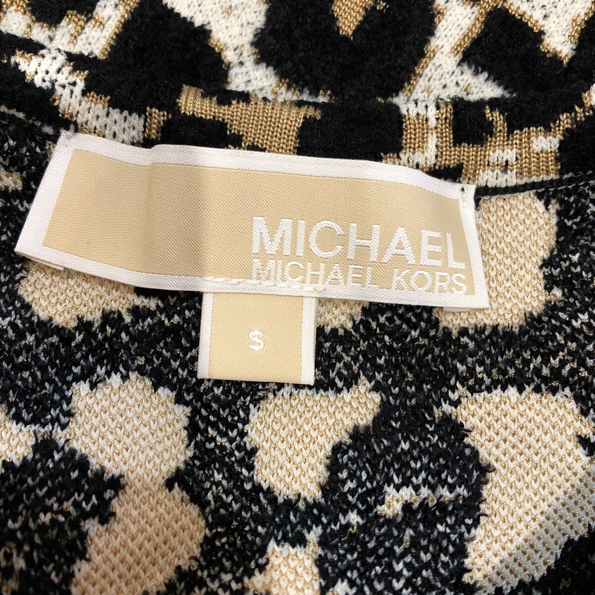 S211 MICHAEL KORS マイケルコース ワンピース ニットワンピース ノースリーブワンピース ミニワンピース タイトワンピース S レオパード_画像7