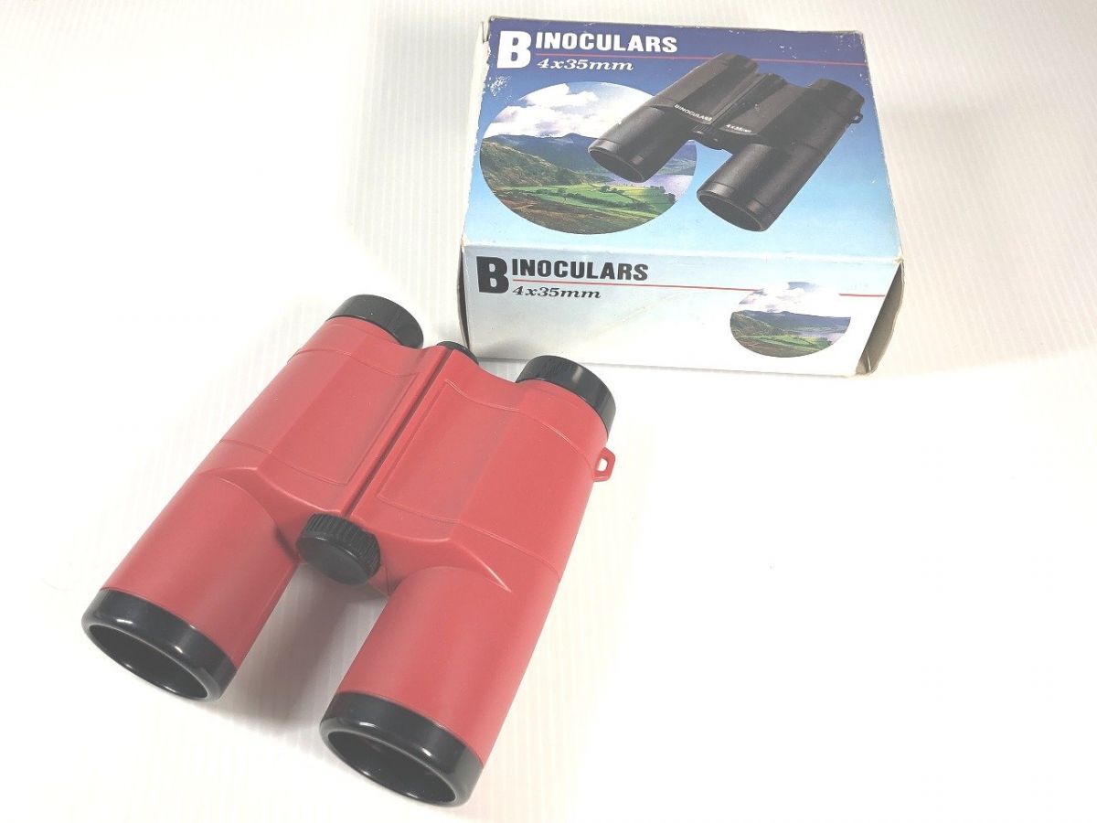 BINOCULARS レッド 赤 ほぼ未使用 送料300円 双眼鏡 他 4x35mm_画像1