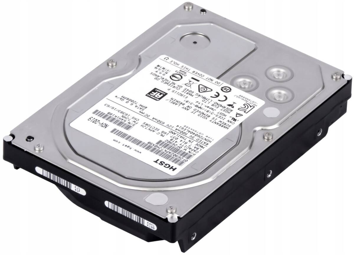 【中古パーツ】3.5 SATA 6TB 1台 正常 HGST HDN726060ALE614 使用時間43730H■ HDD4763_画像1