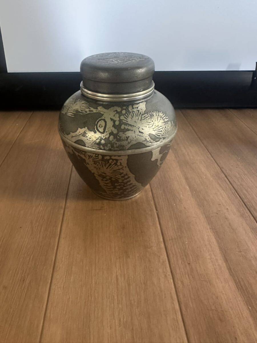 上錫 半錫 錫製 茶心壺 茶壺 茶道具 現状品_画像1