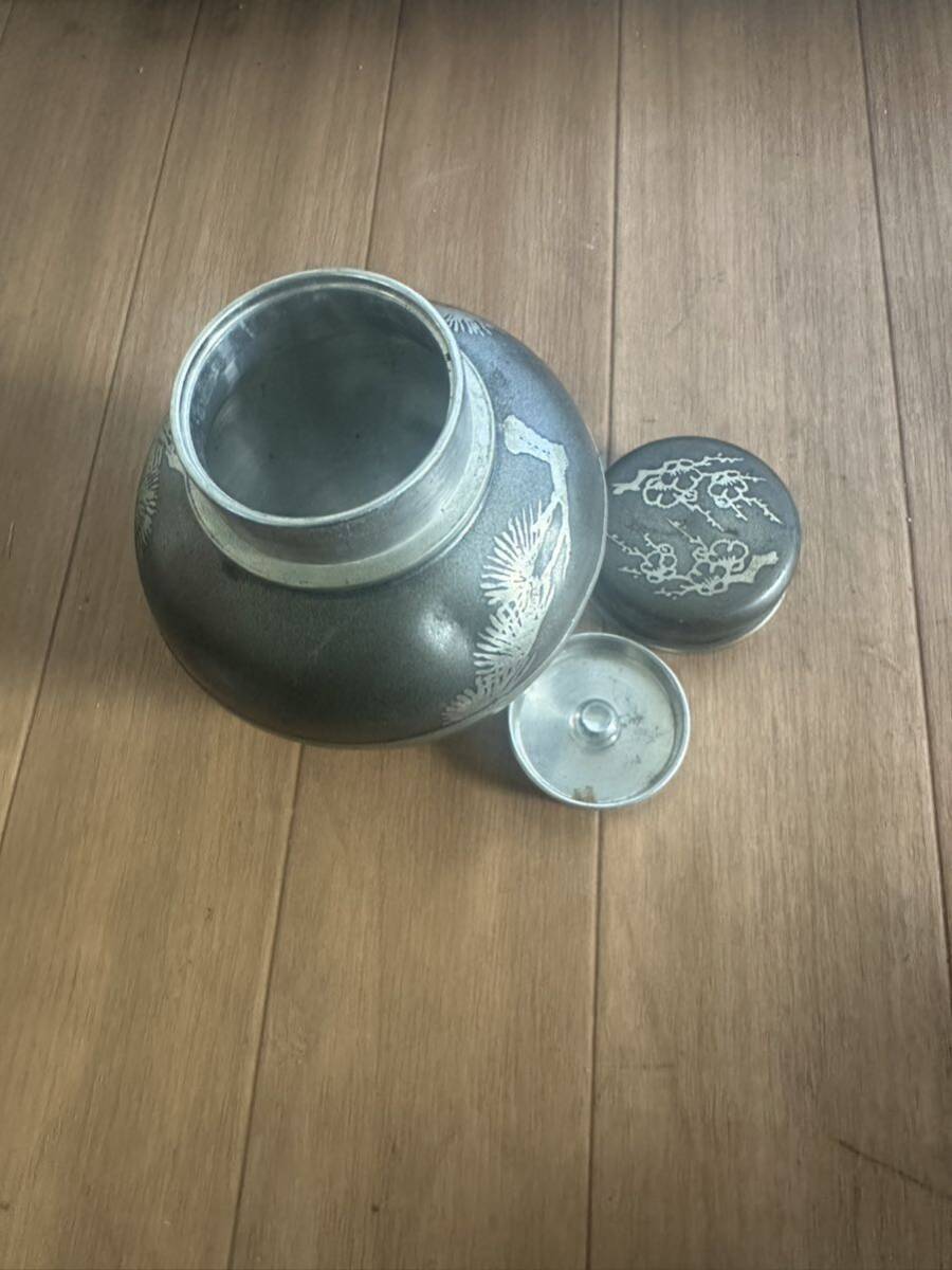 上錫 半錫 錫製 茶心壺 茶壺 茶道具 現状品_画像5