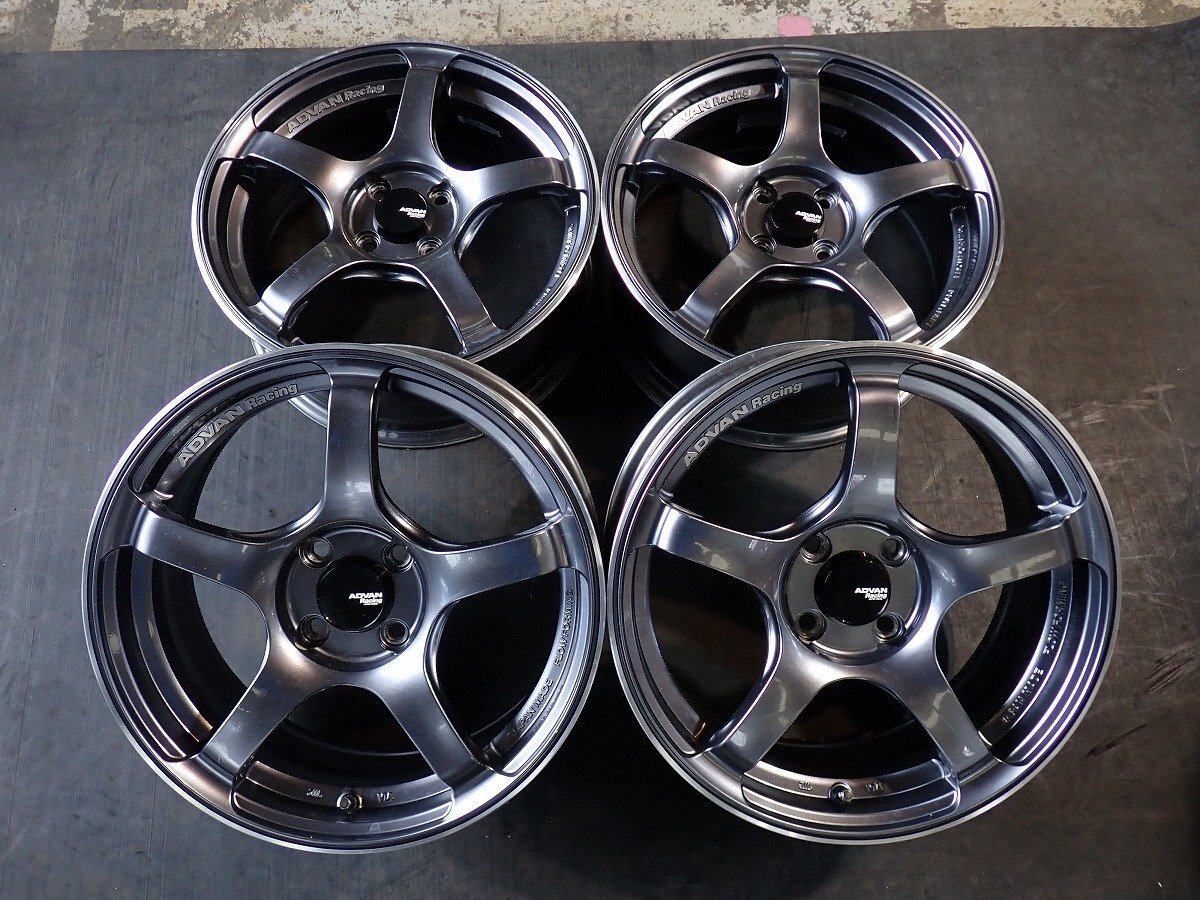 RK3720-A【送料無料16インチ】4本 ヨコハマ ADVAN RACING アドバンレーシング TC-4 中古ホイール ★16×6.5J 100/4H ET37★_画像1