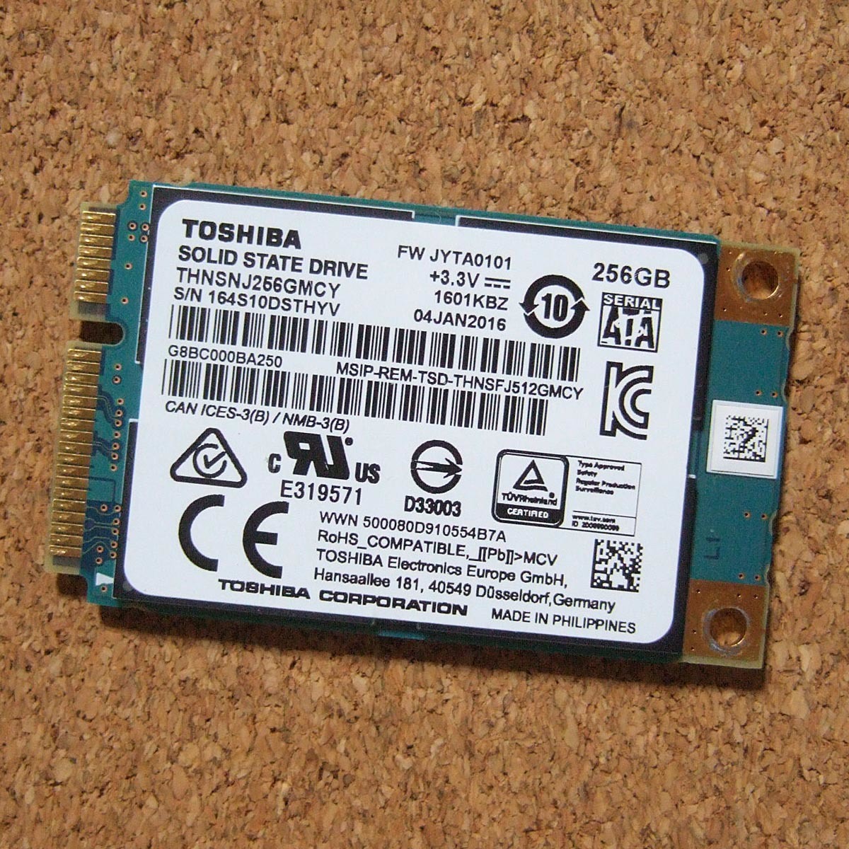 mSATA SSD 256GB 東芝 Toshiba 動作良好・中古品 (2)の画像1