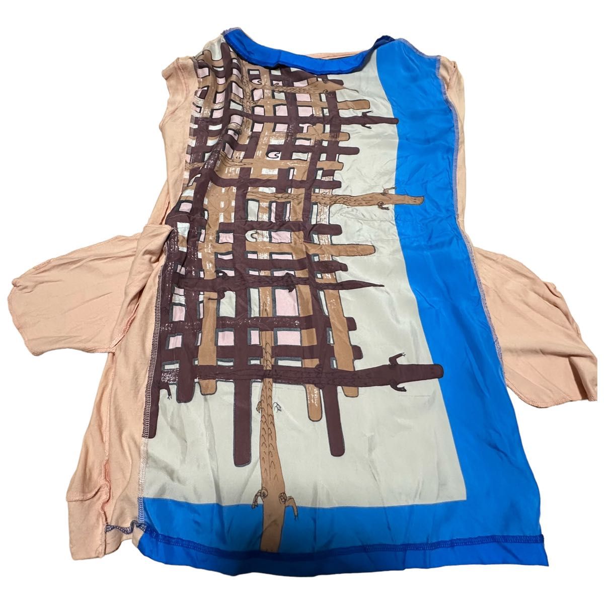 ツモリチサト ワンピース シルク ワニ柄 チュニックワンピース Tシャツワンピ ツモリチサト ワンピース シルク ワニ柄 チュニックワンピース T