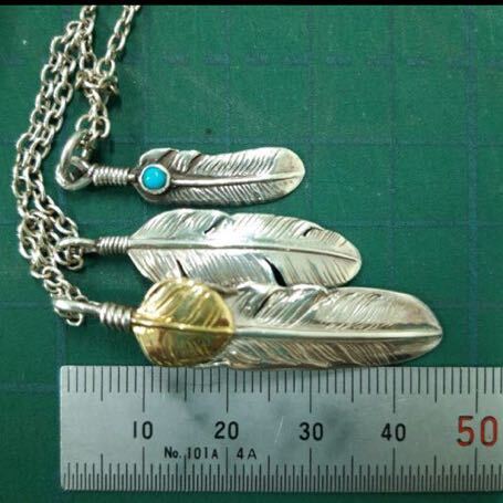 MOTO フェザーネックレス 3連 オールドフェザー モトシルバー 本池秀夫 MOTO フェザーネックレス 3連 オールドフェザー モトシルバー 本池秀夫