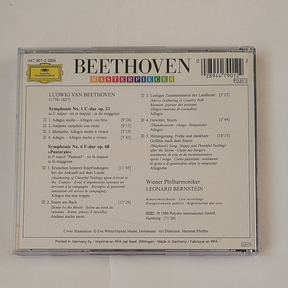 CD2枚)BernsteinのBeethoven交響曲1,6,4,7番、ウィーン・フィル