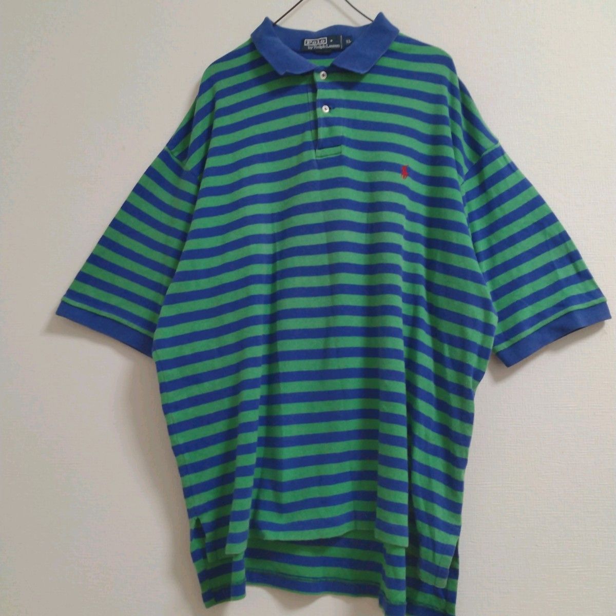 90's  Polo　Ralph Laurenポロラルフローレン　ボーダー　ポニー ロゴ刺繍 　ポロシャツ
