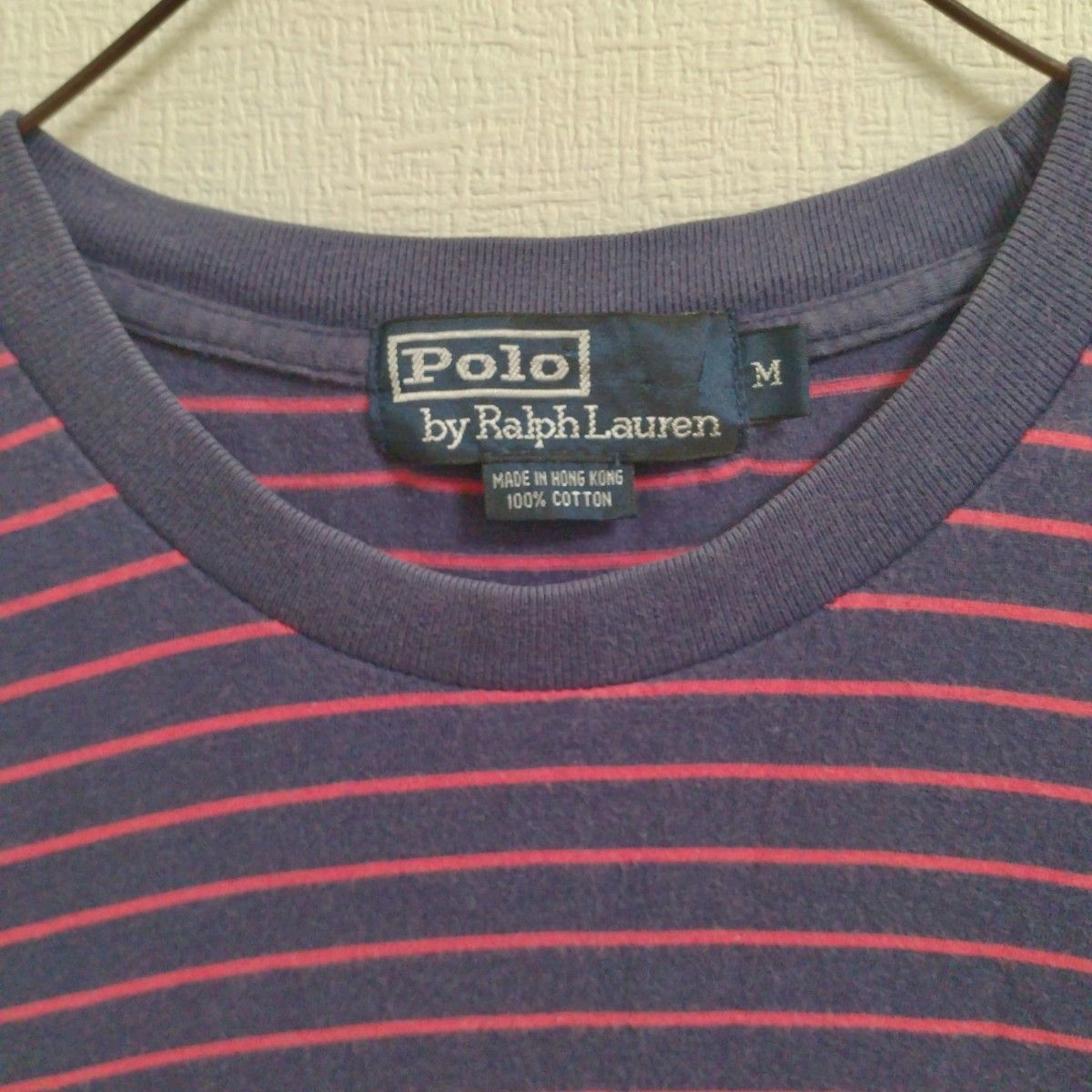 POLO　RALPH LAUREN　90s　ポロラルフローレン ポニーロゴ刺繍  　リンガー　ボーダー　Tシャツ　