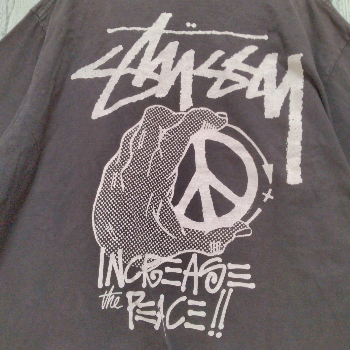 【希少　USA製】stussy　Old　PEACE HAND PIGMENT DYED TEE   Tシャツ