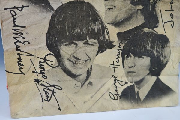 ビートルズ/THE BEATLES 1966年6月30日～7月2日 来日公演 武道館 手提げ袋 記念スタンプ入り 当時物 フランスバック（S508_画像8
