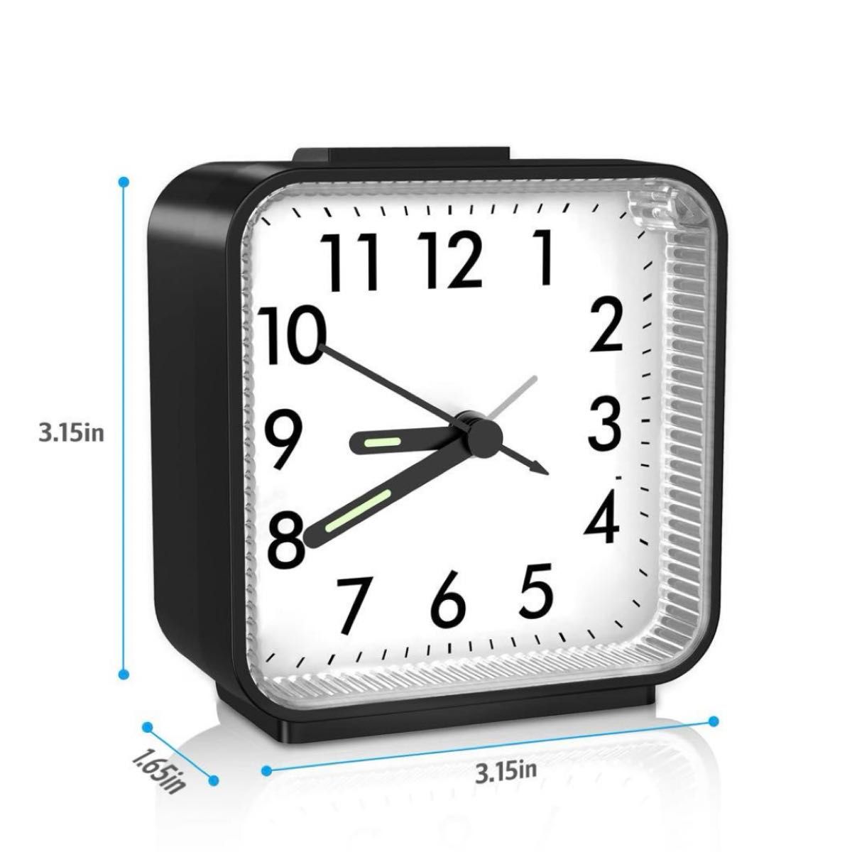 目覚まし時計 置き時計 時計 ライト 電池式 アラーム シンプル ベッドサイド時計 アナログ