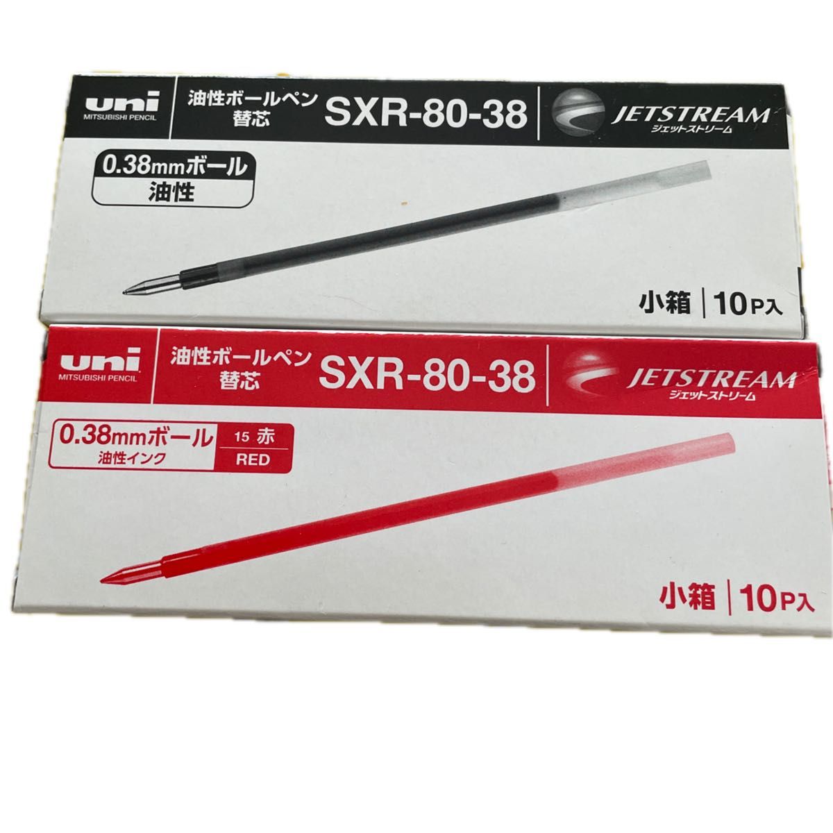 ボールペン替芯　三菱SXR-80-38 0.38mm黒5本赤2本　全7本
