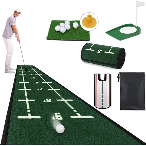 GOCARYO storage sack attaching putter practice mirror Golf tea golf ball 6 piece 12 point se putter practice instrument putter mat 89