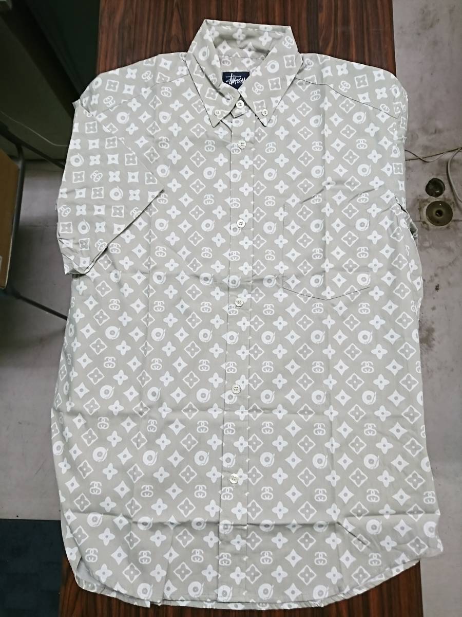 STUSSY monogram shirt short sleeves gray size S unused * new goods.LOUIS  VUITTON motif paroti sampling MONOGRAM Louis Vuitton : Real Yahoo auction  salling