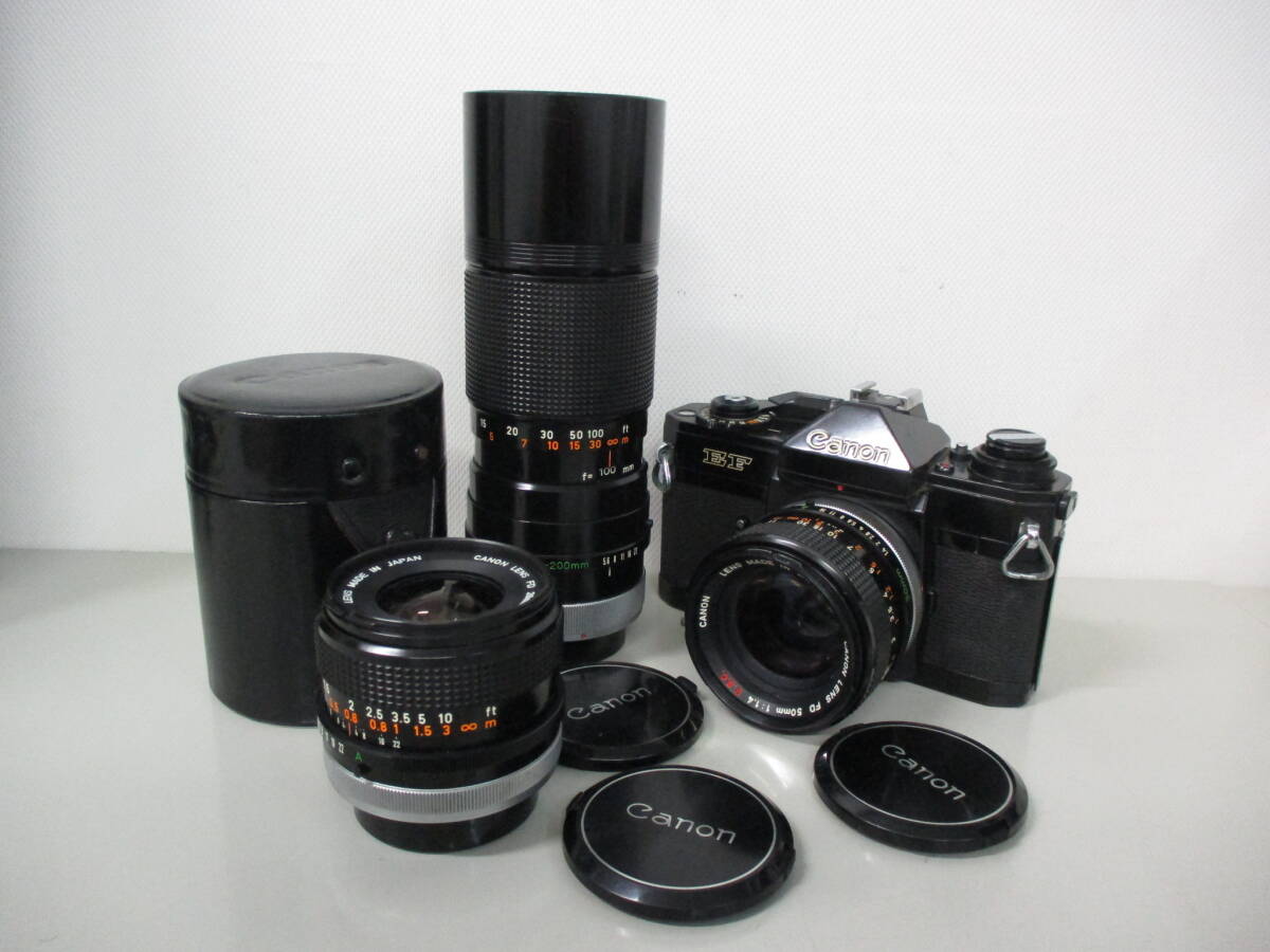 □44531□【動作未確認】Canon/キャノン EF レンズ3本セット 50mm 1:1.4/28mm 1:2.8/100-200mm 1:5.6 一眼レフ フィルムカメラの画像1