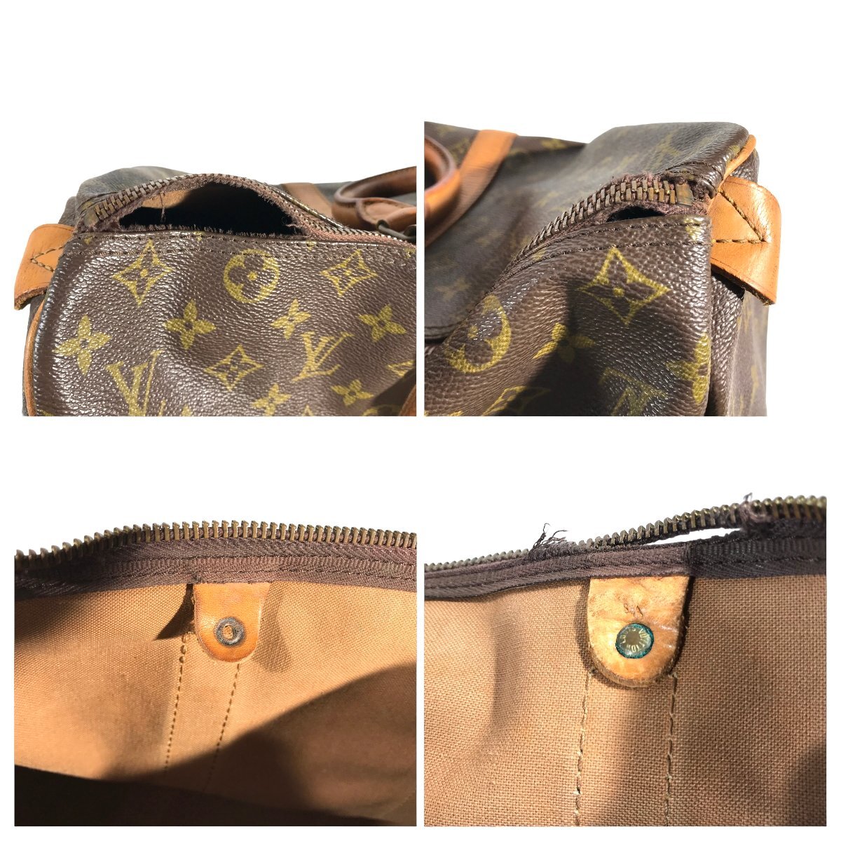 1円～ ルイヴィトン LOUIS VUITTON バッグ ボストンバッグ キーポル45 モノグラム M41428 SA レザー ブラウン 中古の画像8