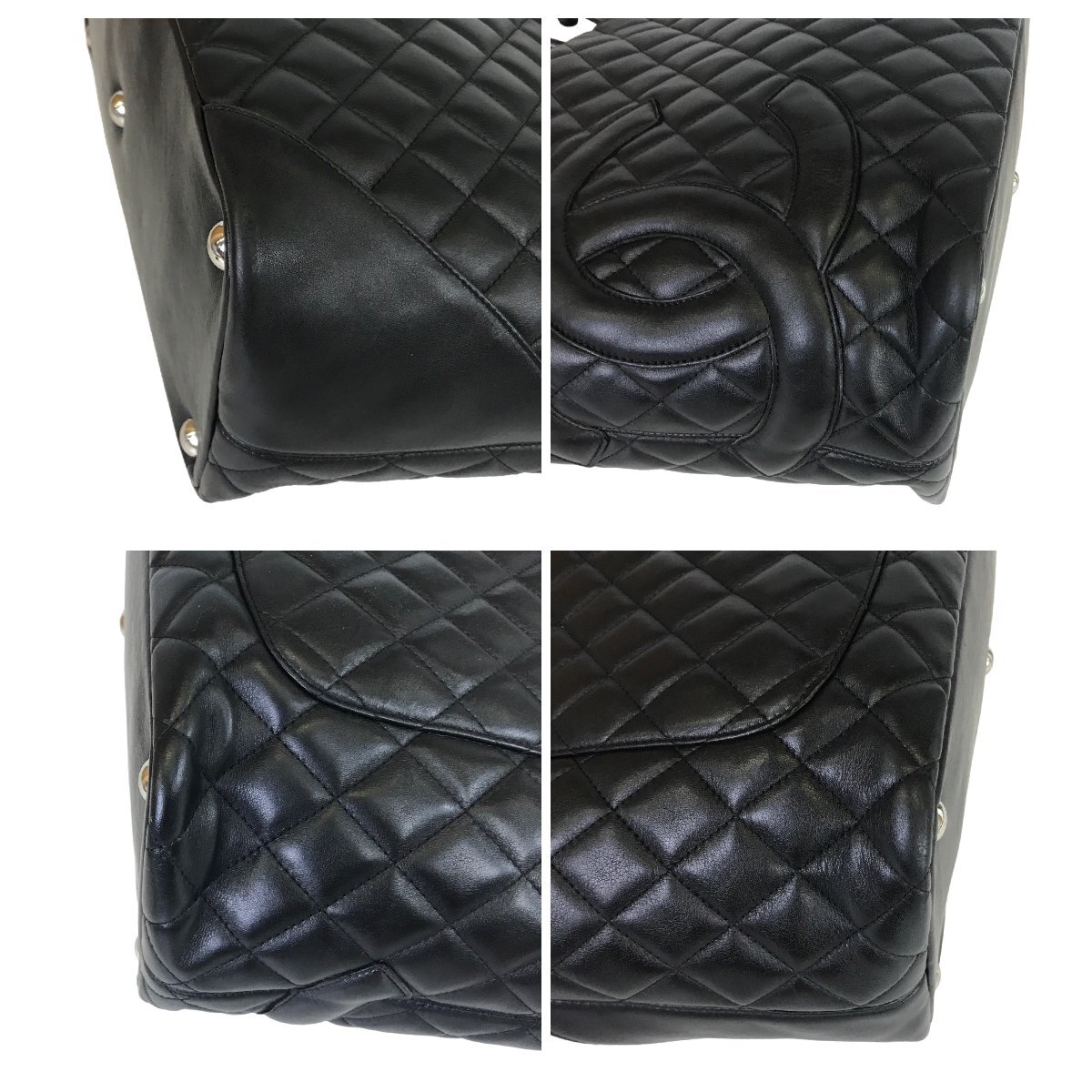 【1円～】 シャネル CHANEL バッグ ハンドバッグ トートバッグ カンボンライン 9番台 マトラッセ ココマーク レザー ブラウン 中