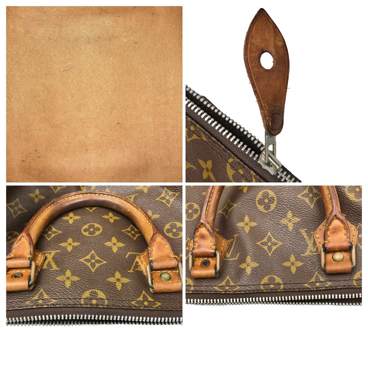 【1円～】ルイヴィトン LOUIS VUITTON バッグ ボストンバッグ ハンドバッグ モノグラム スピーディ40 M41522 レザー ブラウン 中古_画像9