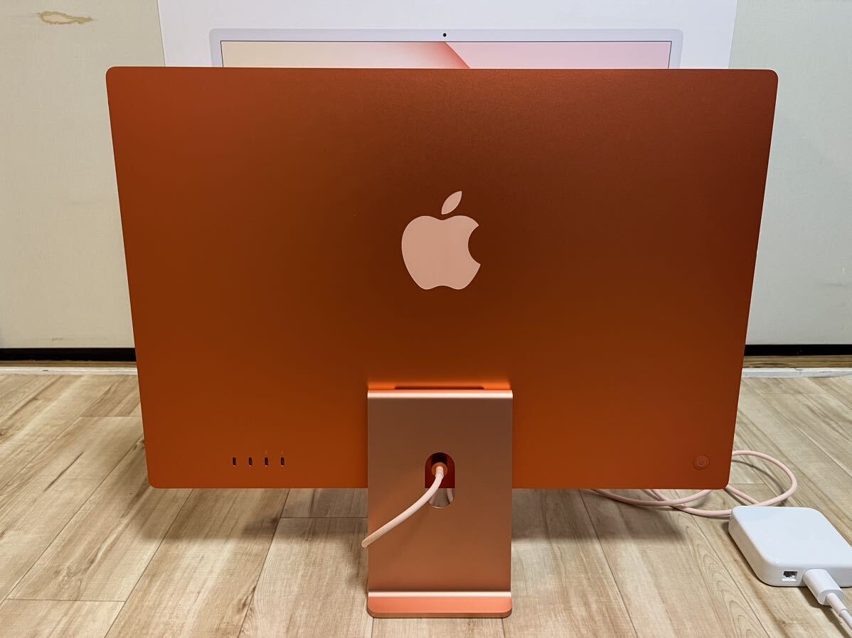 [ beautiful goods ]Apple iMac 24 -inch 4.5K 2021 model orange color M1 chip 8 core memory 16GB SSD 1TB 8 core GPU Apple Care+ equipped 