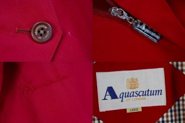 Aquascutum アクアスキュータム スウィングトップ ジャケット ブルゾン ウェア ゴルフ ジップアップ レナウン L 濃赤 メンズ [863140]_画像8