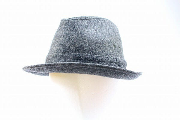 Borsalino ボルサリーノ 綺麗め ハット ソフト帽 帽子 ぼうし ホンブルグハット ウール 日本製 中央帽子 57㎝ 濃グレー メンズ [868604]の画像1