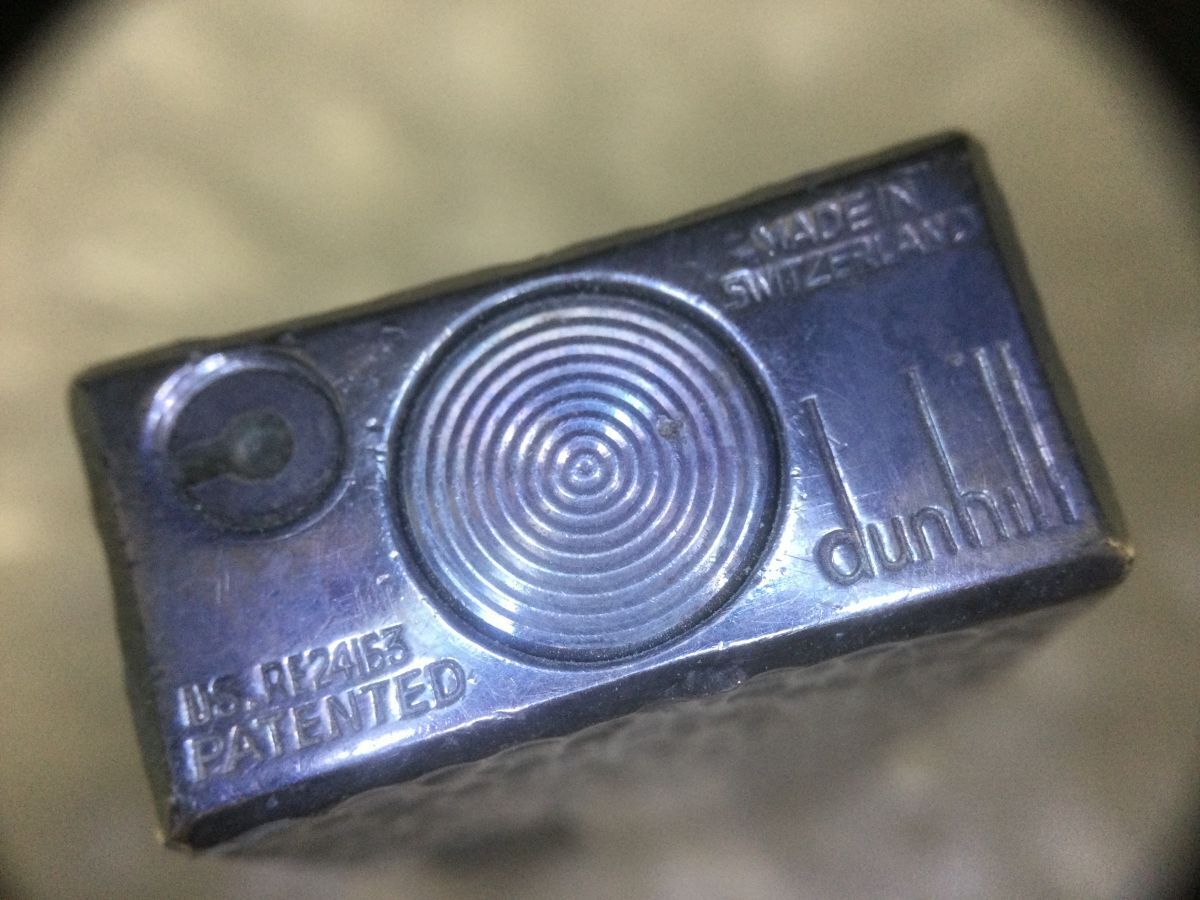 KG002-60-M【中古】 dunhill ダンヒル US.RE24163 PATENTED シルバーカラー ガスライター 着火未確認 現状品 喫煙具/箱付きt_画像8