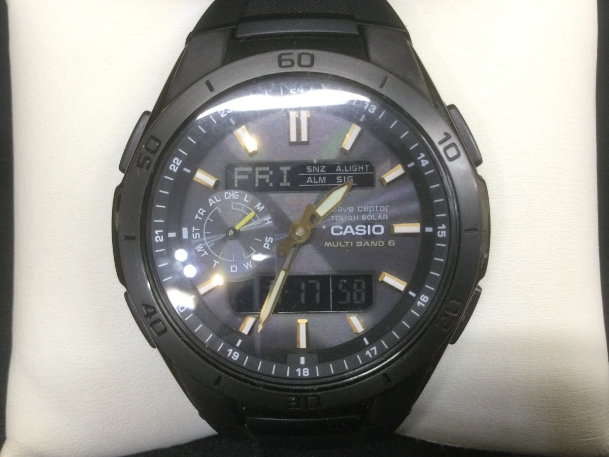 D756-60-M【動作確認済み】CASIO カシオ マルチバンド6 WVA-M650 メンズ タフソーラー 腕時計 ソーラー電池/t_画像1