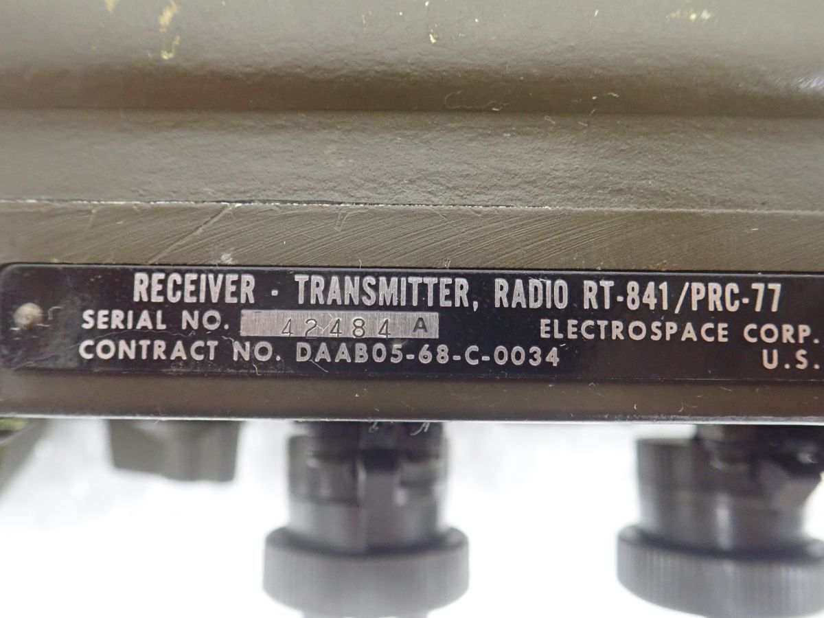 D711-100　①米軍 軍用無線機 RT-841/PRC-77　 RECEIVER TRANSMITTER, RADIO　USA　軍用トランシーバー　中古現状品_画像6