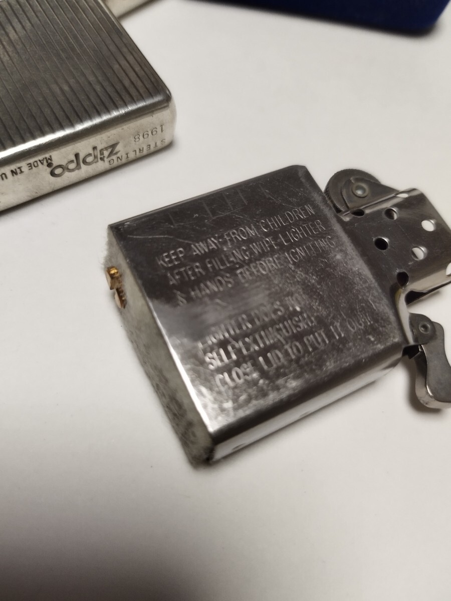 希少 年式 zippo sterling Engine Turned エンジンターン スターリング ジッポー 1998年製_画像7