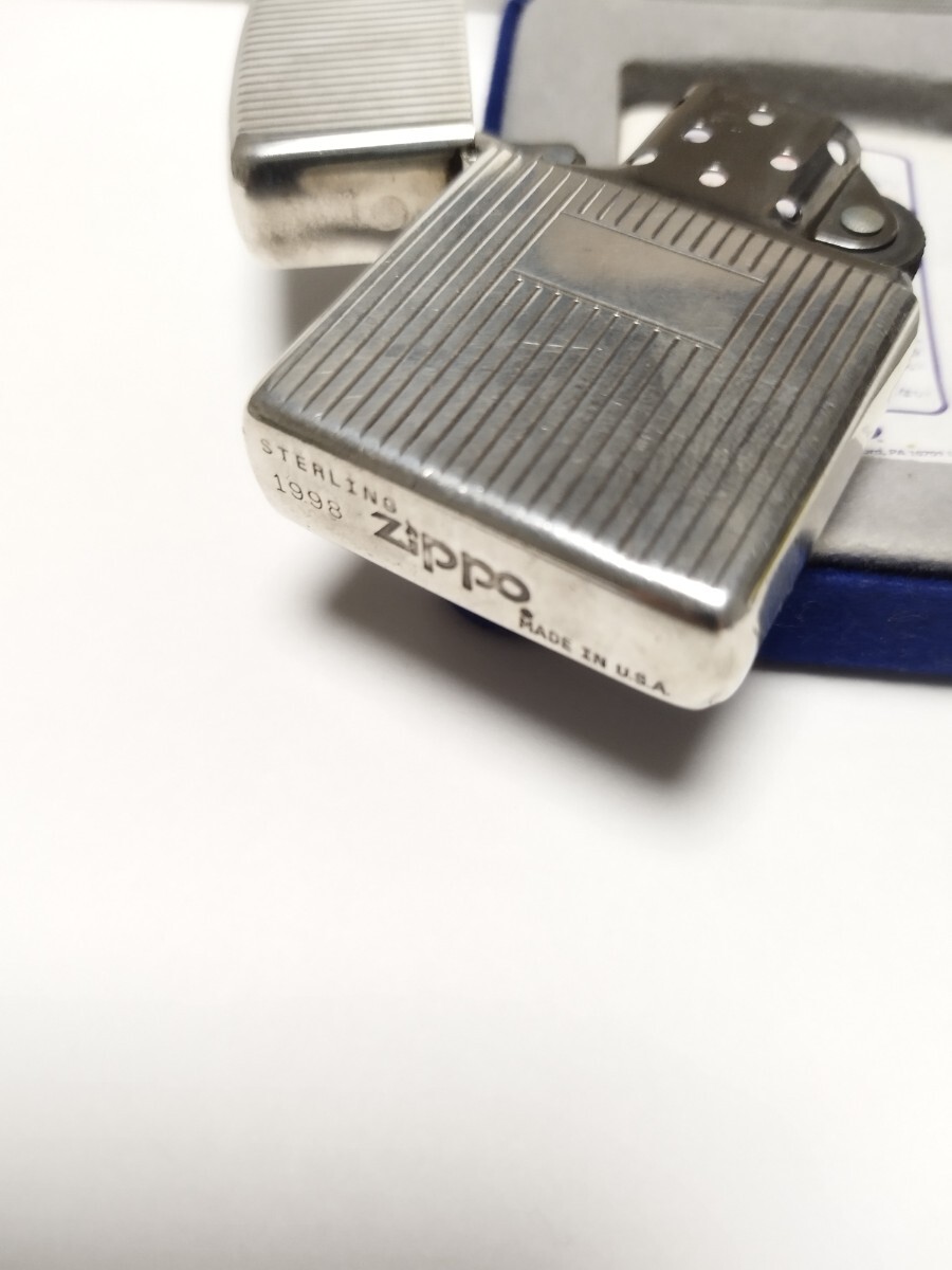 希少 年式 zippo sterling Engine Turned エンジンターン スターリング ジッポー 1998年製_画像2