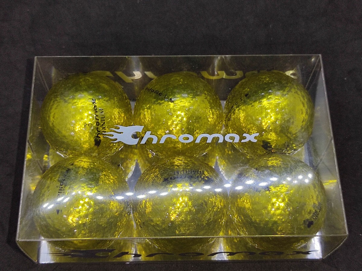 Chromax ゴールド 金 メタリック ゴルフボール 6球 クロマックス +078_画像1