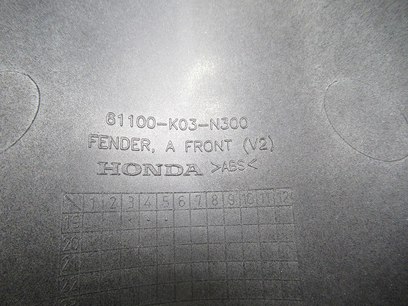 【B級品】HONDA 純正 WAVE RSX Fi 110 フロントフェンダー[マットブラック] #61100-K03-N30ZH 純正 新車外し_画像6