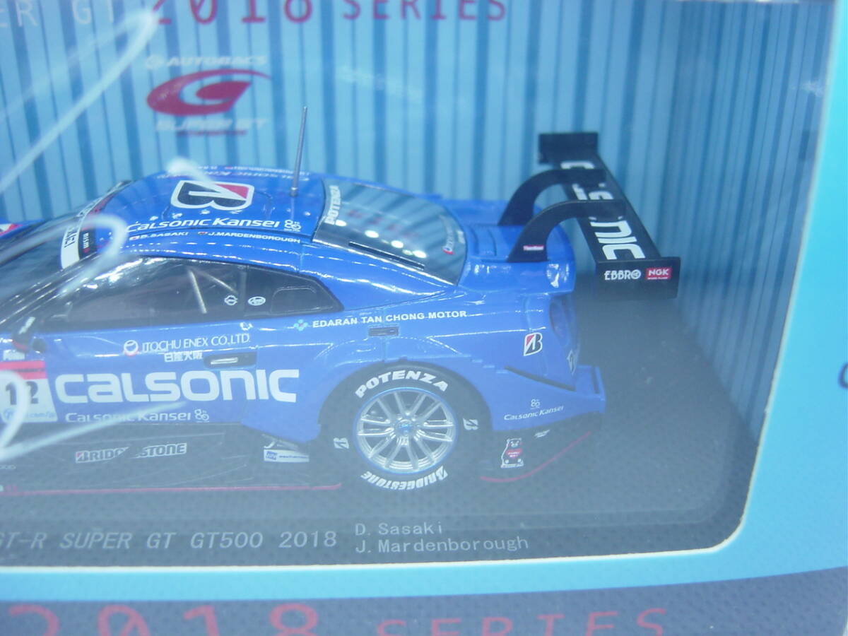 送料520円～ EBBRO 1/43 CALSONIC IMPUL GT-R SUPER GT GT500 2018 #12 カルソニック インパル スーパーGT サイン入り_画像3