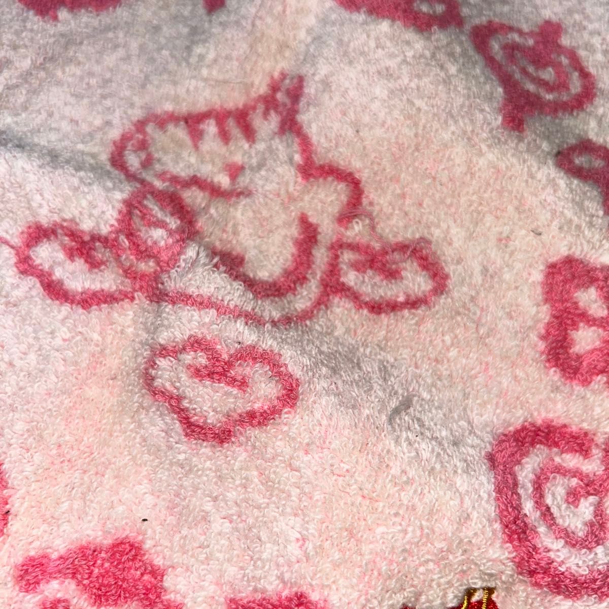 刺繍 干支 タオルハンカチ 辰 ピンク 25cm 
