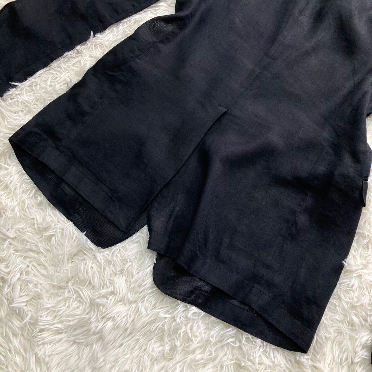  прекрасный товар L DOLCE&GABBANA Dolce & Gabbana tailored jacket GOLDlinen шелк блейзер 1B Anne темно синий чёрный черный мужской 48