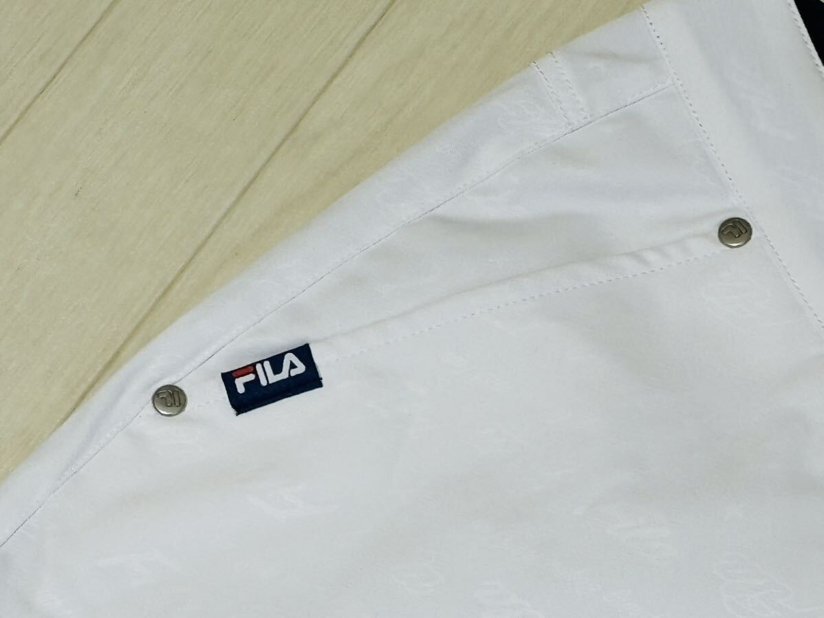 新品★フィラ ゴルフ FILA GOLF エンボス飛び柄 吸汗速乾 ストレッチ クロップドパンツ★春夏★ホワイト★w90★送料185円の画像5