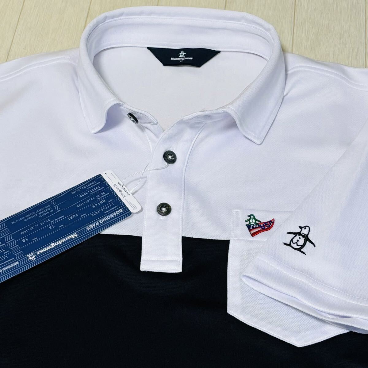  new goods * Munsingwear wear Munsingwear Golf wear switch design . sweat speed . polo-shirt with short sleeves / made in Japan / white / size LL/ postage 185 jpy 