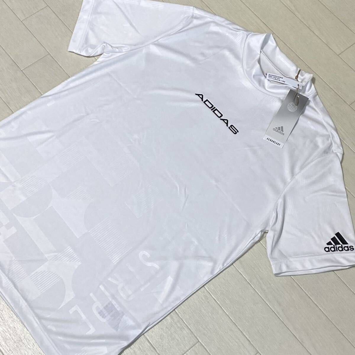  новый товар * Adidas Golf графика embo Sprint . пот скорость . короткий рукав mok шея рубашка / белый / размер M/ стоимость доставки 185 иен 