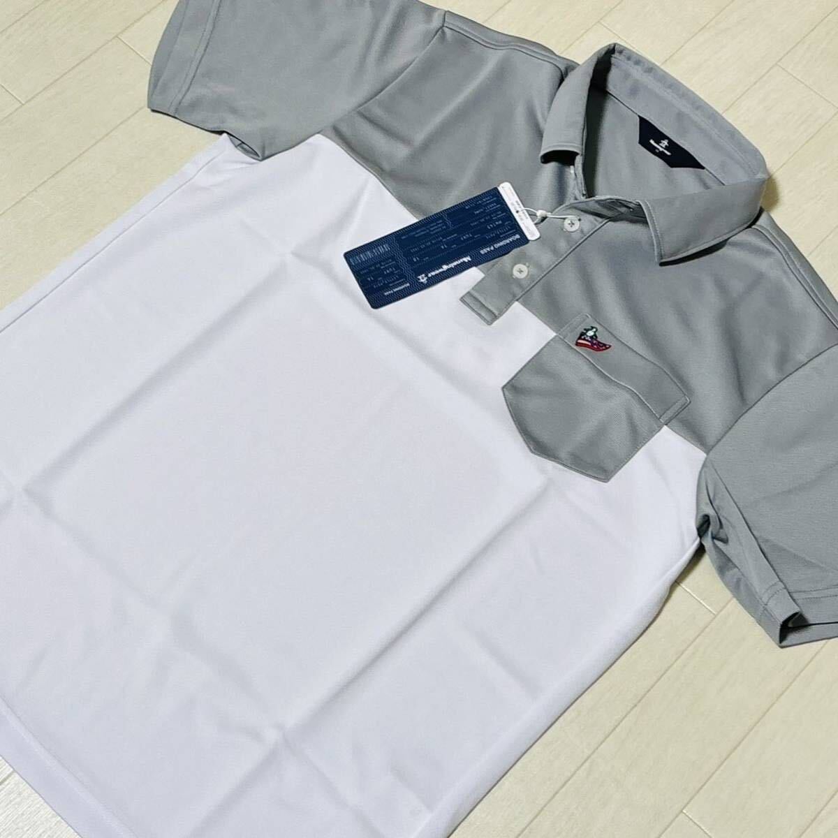  new goods * Munsingwear wear Munsingwear Golf wear switch design . sweat speed . polo-shirt with short sleeves * made in Japan * gray * size M* postage 185 jpy 