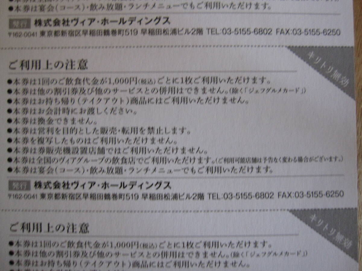 2◆ヴィアホールディングス株主優待◆株主割引券2,500円(250円×10枚)◆2024年6月30日◆_画像3