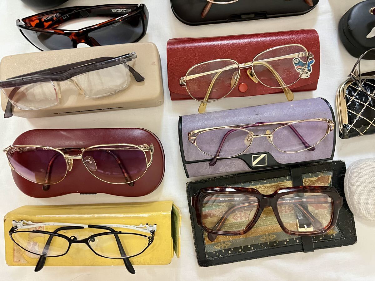  brand sunglasses glasses 37 point set summarize Vintage large amount case attaching [YSL Lanvin Lancel Hanae Mori Hazuki Nikon Renoma etc. ]