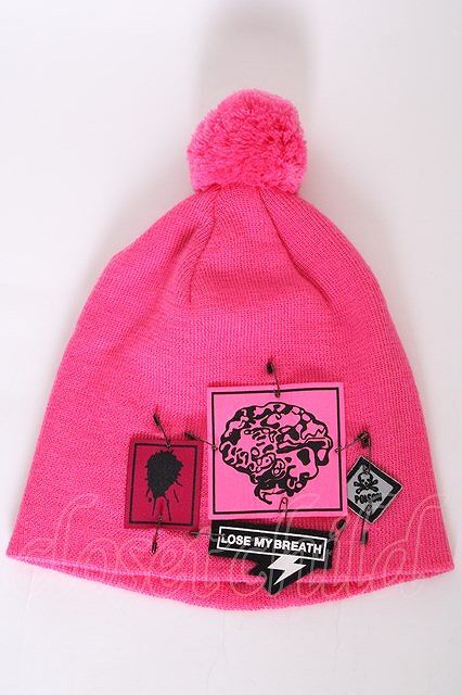 MILKBOY / HAT/ knitted cap pink T-24-03-29-029-MB-AC-IW-ZT394