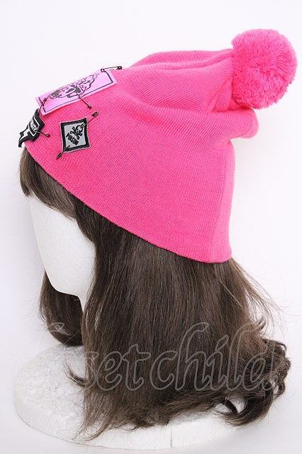 MILKBOY / HAT/ knitted cap pink T-24-03-29-029-MB-AC-IW-ZT394