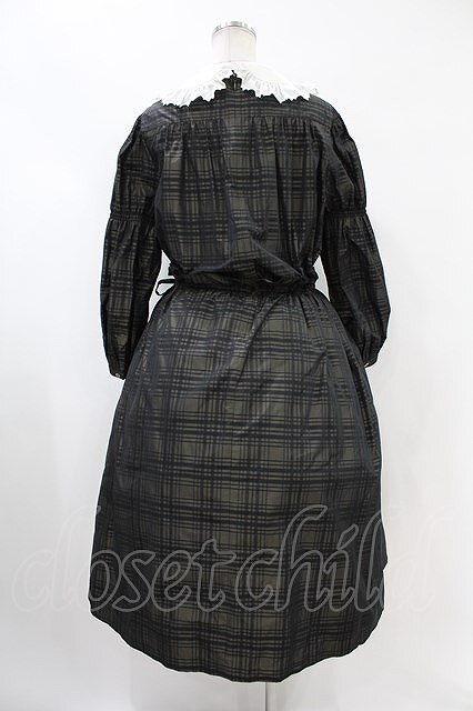 Jane Marple / Memory shadow check shirring dress ブラック H-24-04-25-007-JM-OP-KB-ZT276_画像2