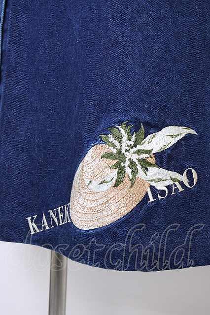 [SALE][20%OFF]KANEKO ISAO / соломенная шляпа вышивка Denim юбка I-22-03-18-5029i-1-SK-LO-L-HD-ZT147