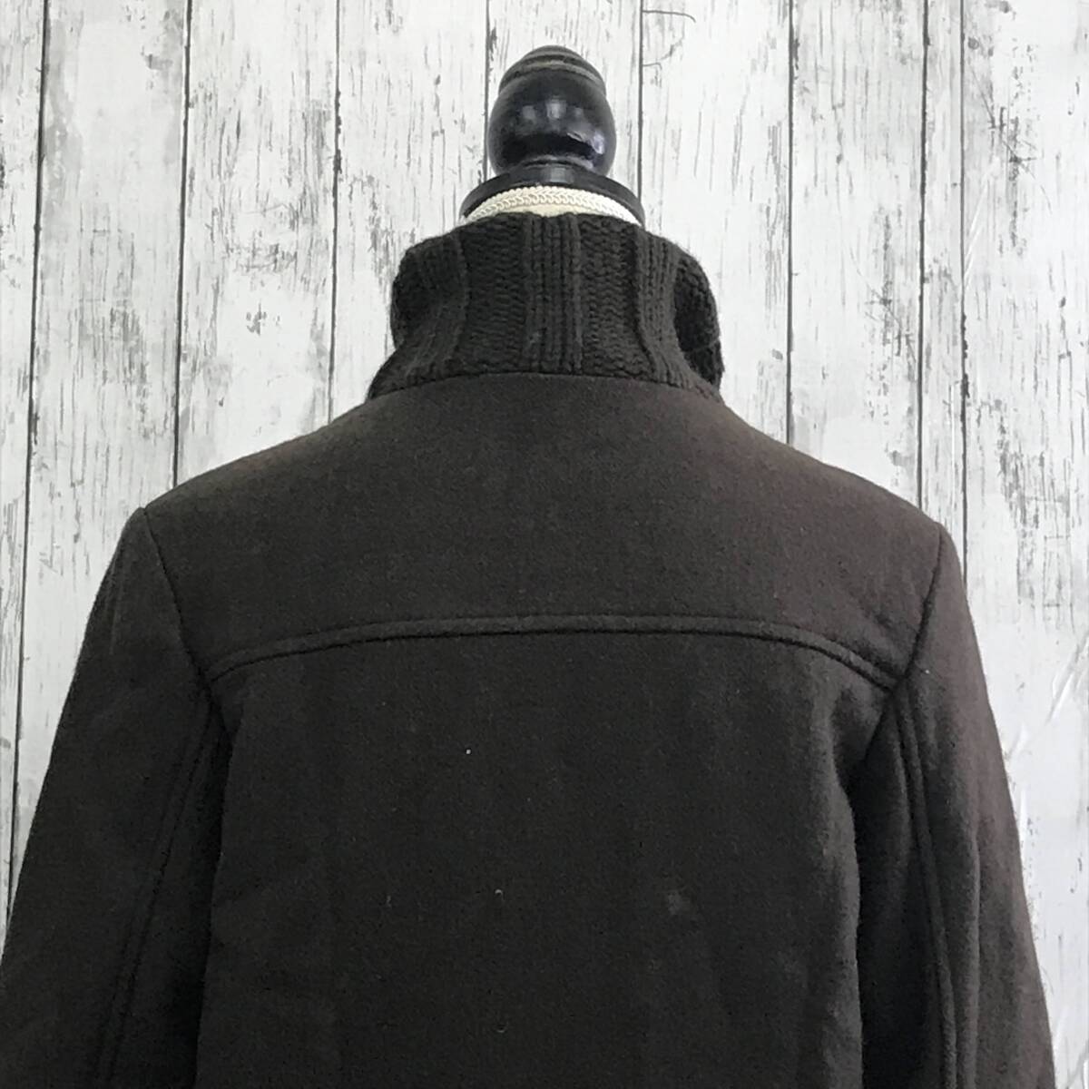 LOWRYS FARM　ローリーズファーム　スタンドカラージャケット　Ｌサイズ　ブラウンカーキ　袖口・襟・裾 異素材　T-302　USED_画像4