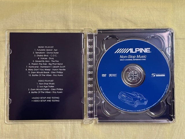 アルパインリファレンスDVD Non-Stop Music MULTI-CHANNEL-REFARENCE DISC　（未使用/非売品）_画像4