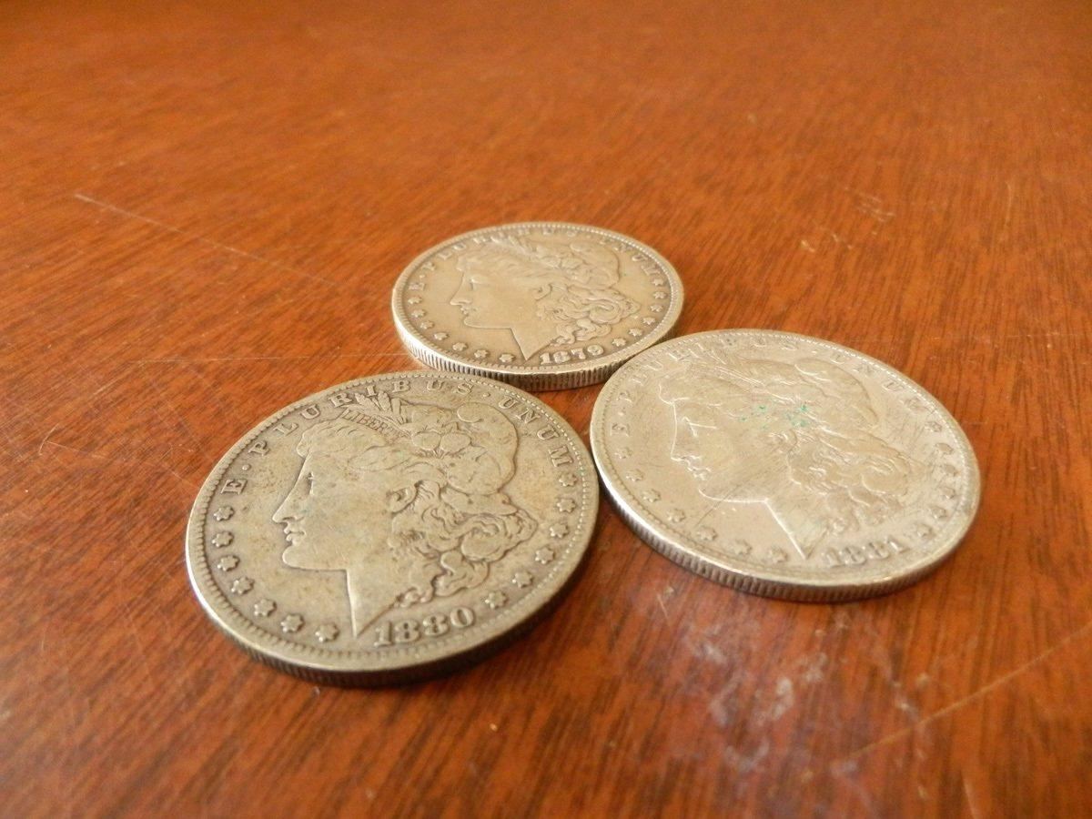 貨幣 硬貨 海外古銭 30 / 銀貨 アメリカ合衆国 1ドル モルガン モーガン・ダラー 1879年 1880年 1881年 各重量26.5g まとめて3枚setの画像2