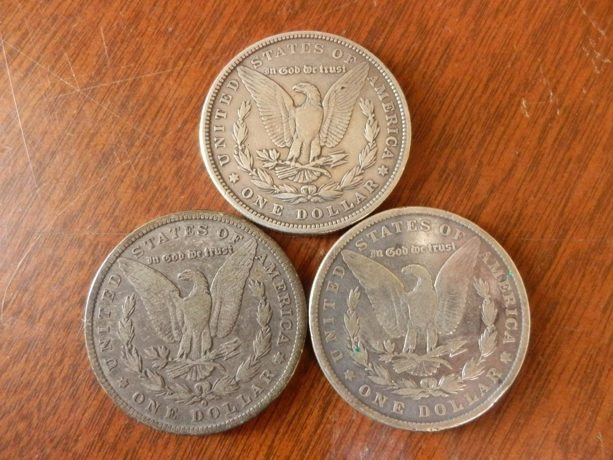 貨幣 硬貨 海外古銭 30 / 銀貨 アメリカ合衆国 1ドル モルガン モーガン・ダラー 1879年 1880年 1881年 各重量26.5g まとめて3枚setの画像3