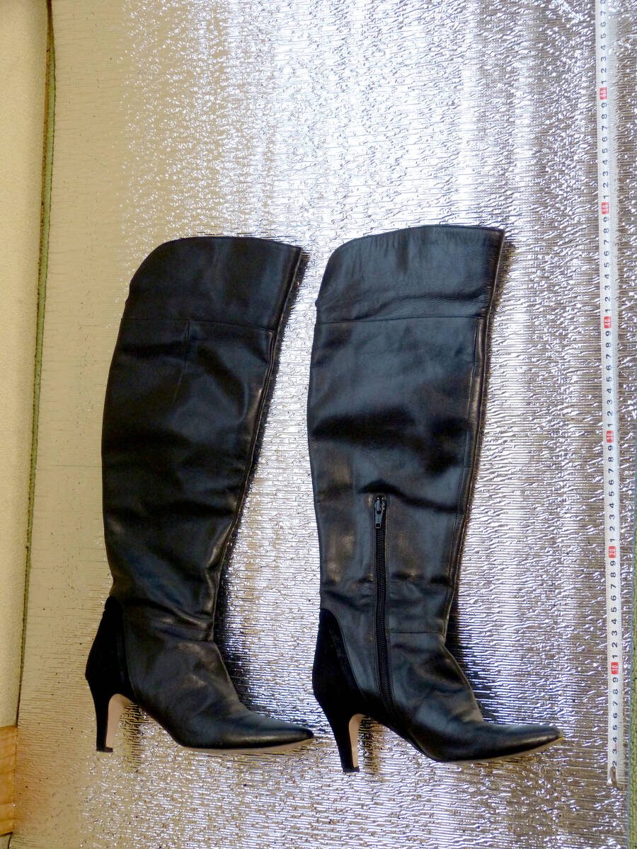 223.Odette e Odile united arrows original leather knee high boots 22cm